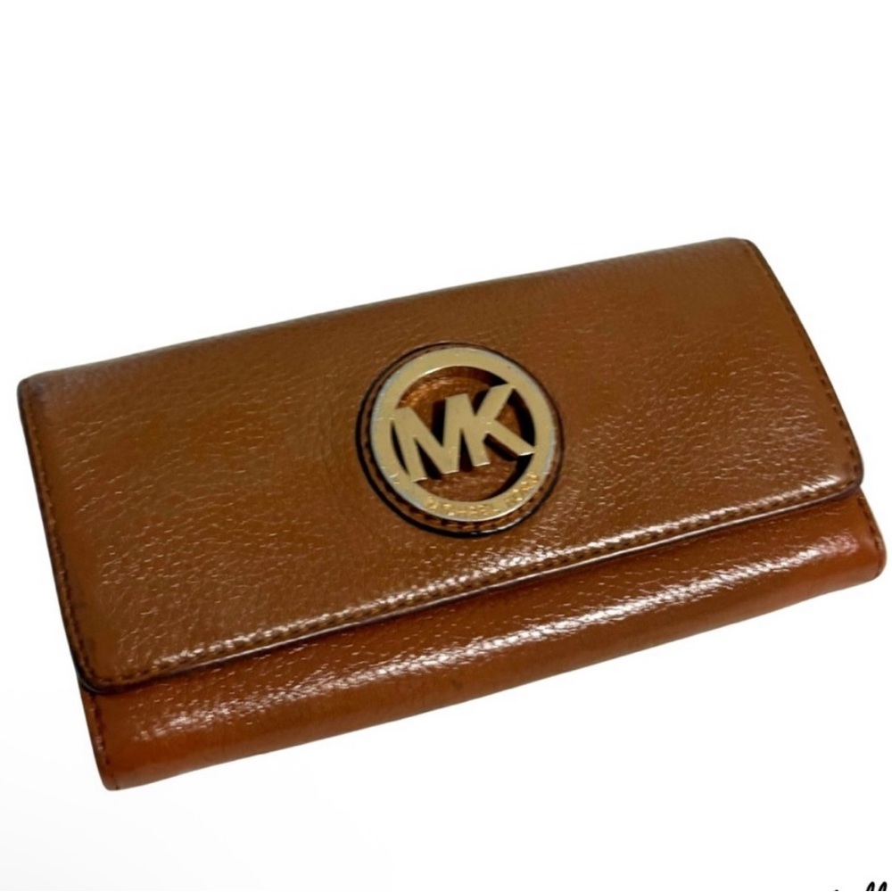 Michael Kors - Brown Fulton Flap Continental Leather Wallet - Picture 2 of 11